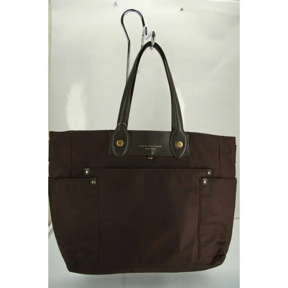 Marc Jacobs by Brown Preppy Nylon Eliz-a-baby Tote bag Shopper Logo